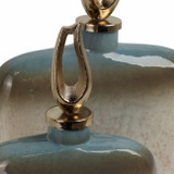 EV21168#S/2 15/18" Ashford Glass Bottles With Metal Topper