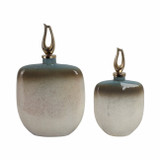 EV21168#S/2 15/18" Ashford Glass Bottles With Metal Topper