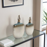 EV21168#S/2 15/18" Ashford Glass Bottles With Metal Topper