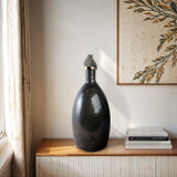 EV20979-03#20" Arielle Large Pyrite Stone And Glass Bottle