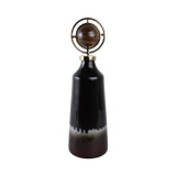 EV20989-01#20" Oscar Small Tiger's Eye Stone And Metal Bottle