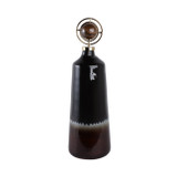 EV20989-03#26" Oscar Large Tiger's Eye Stone And Metal Bottle