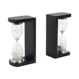 EV21088#S/2 11" Raven Large Hourglass Bookends