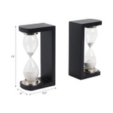 EV21088#S/2 11" Raven Large Hourglass Bookends