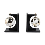 EV21089#S/2 14" Bardot Glass Globe Bookends