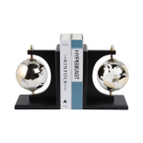 EV21089#S/2 14" Bardot Glass Globe Bookends
