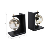 EV21089#S/2 14" Bardot Glass Globe Bookends
