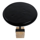 EV21195#26" Vesper Glass And Travertine Accent Table