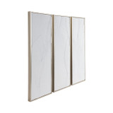 EV21181#S/3 16x48 Bradenton White Leaves Wall Decor