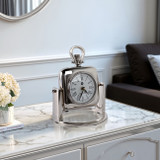 EV21185-02#9" Quincy Silver Aluminum Desk Clock