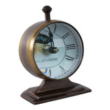 EV21188-02#5x7 Bartoli Bronze Alumnum Double Sided Desk Clock