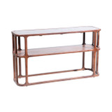 EV21198-02#54" Stefan Wood And Marble Console Table, Brwn/blk