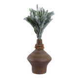 EV21199-01#12" Tutwell Small Vase With Wood Beads, Brwn