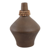 EV21199-02#14" Tutwell Large Vase With Wood Beads, Brwn