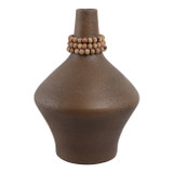 EV21199-02#14" Tutwell Large Vase With Wood Beads, Brwn