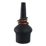 EV21200-01#18" Tiago Small Vase With Wood Beads, Blk