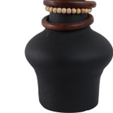 EV21200-02#21" Tiago Large Vase With Wood Beads, Blk
