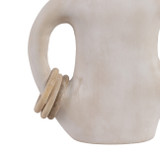 EV21202-02#15" Samirah Large Vase W/ Wood Rings, Brwn/wht Wsh