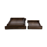EV21203#S/3 18/22/26" Kazu Wood Trays, Brown