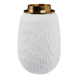 EV21205-03#9" Zurich Large Ecomix And Metal Vase, Wht/gld