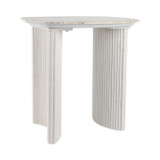 EV21206-01#24"catalina Travertine&fluted Wood Accent Table/kd