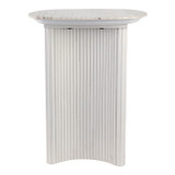 EV21206-01#24"catalina Travertine&fluted Wood Accent Table/kd