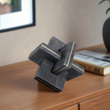 EV20992-02#7" Walton Medium Black Marble And Brass Knot