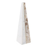 EV21220-01#14" Pompano Small Beige And White Marble Pyramid