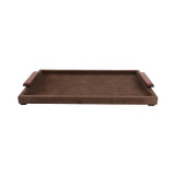 EV21246#19" Delrio Suede & Gold Gemstone Hardware Tray