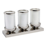 EV21260#16" Edmond Silver 3-candle Centerpiece