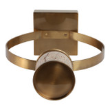 EV21261-02#26"durant Large Gold Candle Holder W/marble Sphere