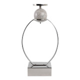 EV21261-03#21"durant Small Slvr Candle Holder W/marble Sphere