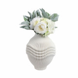EV21276-01#14"coulter Small 3d Printed Porcelain Vase, Ivory