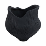 EV21282-01#12"trevino Small Porcelain Vase,blk