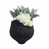 EV21282-01#12"trevino Small Porcelain Vase,blk