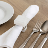 EV21343#S/4 10" Senise Selenite/crystal Napkin Rings, Wht