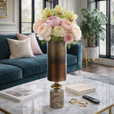 EV21401-01#17" Kano Sm Glass Hurricane W/stone Base, Green