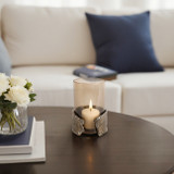 EV21402-01#8" Maputo Sm Candle Holder Glass, Brown