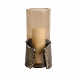 EV21402-02#12" Maputo Md Candle Holder Glass, Brown