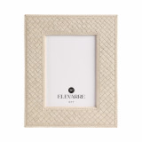 EV21410-01#Luanda Lether 4x6" Photo Frame, Cream