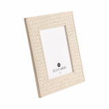 EV21410-01#Luanda Lether 4x6" Photo Frame, Cream