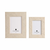 EV21410-02#Luanda Lether 5x7 Photo Frame, Cream