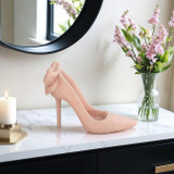 EV21444#9" Laxmi Pink Quartz Resin High Heel Statuary