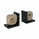EV21453#S/2 6" Flowood Brown Quartz Resin Bookends