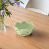 EV21456-02#6" Zelen Green Quartz Resin Flower Bowl
