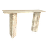 EV21781#54" Canape Travertine Stone Console Table