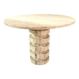 EV21782#42" Turin Travertine Stone Foyer Table 2bxs