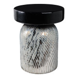 EV21893-02#20" Salta Large Art Glass Table, Black/white