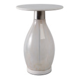 EV21895-01#19" Estero Tall Art Table W/marble Top, White, Kd