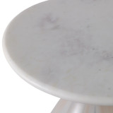 EV21895-01#19" Estero Tall Art Table W/marble Top, White, Kd